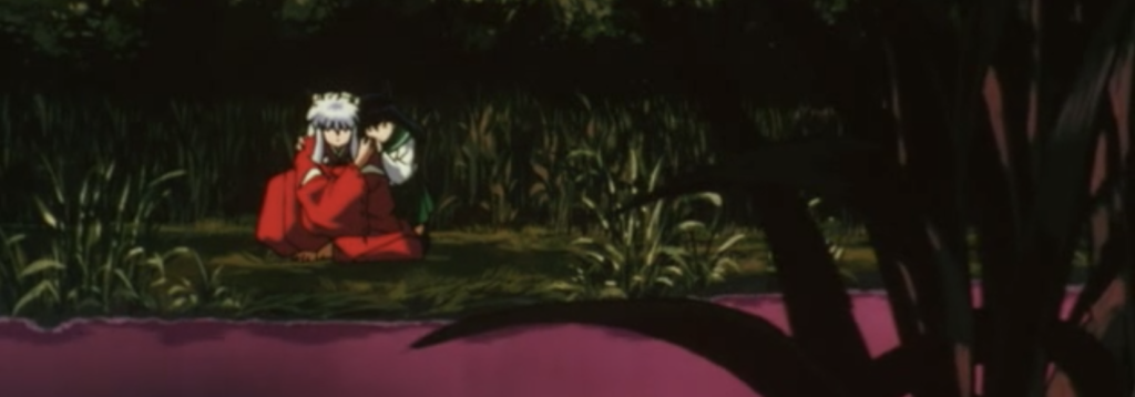 Kagome consoles a worried Inuyasha