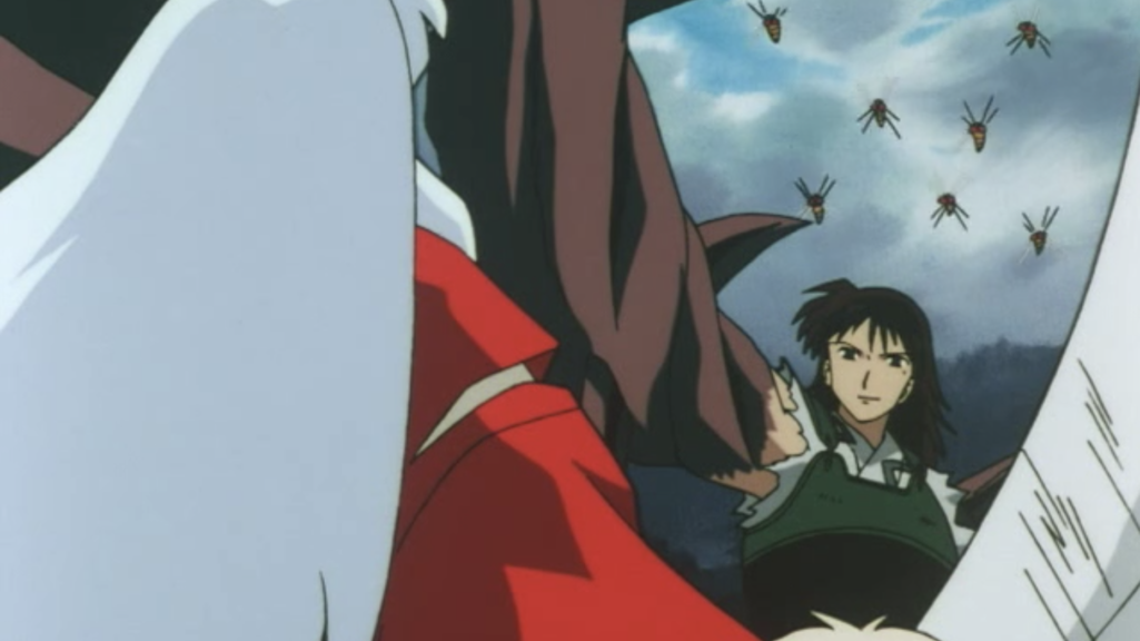 Onigumo and Inuyasha battle while the bees do bee things