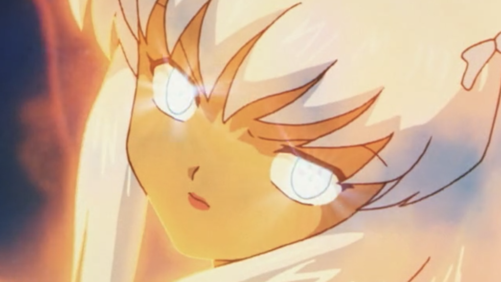 Shiori's eyes glow with vengeance